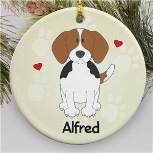 Personalized Ceramic Beagle Ornament | Personalized Pet Ornaments