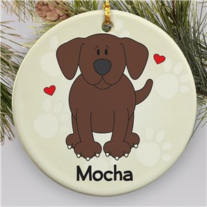 Personalized Ceramic Loved By My Chocolate Lab Ornament U452610