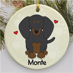 Personalized Ceramic Loved By My Dachshund Ornament U452810