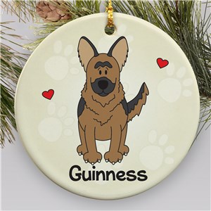 Personalized Ceramic Loved By My German Shepherd Ornament | Personalized Pet Ornament