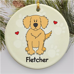 Personalized Ceramic Loved By My Golden Retriever Ornament | Personalized Pet Ornaments