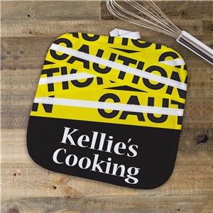 Personalized Caution Pot Holder U617342