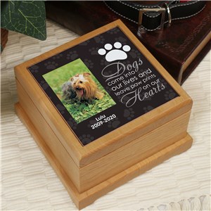 Personalized Pet Photo Wooden Memorial Urn | Pet Urns