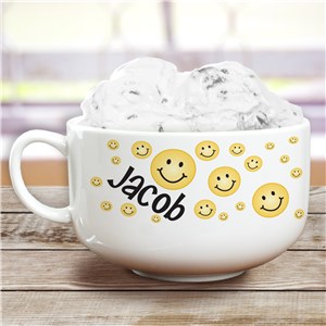 Personalized Ceramic Smiley Face Ice Cream Bowl U670223