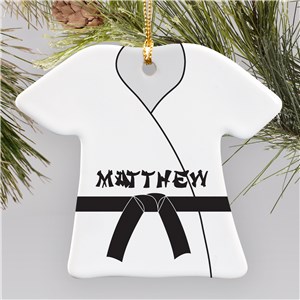 Personalized Ceramic Karate Gi Ornament | Personalized Karate Ornament