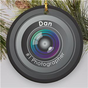 Personalized Ceramic Number One Photographer Ornament U718010