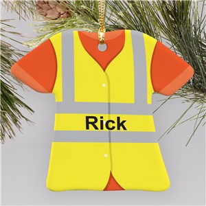 Personalized Ceramic Construction Worker Ornament U718463