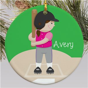 Personalized Softball Ornament | Ceramic | Kids Christmas Ornaments