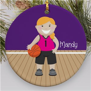 Personalized Girl Basketball Ornament | Ceramic | Personalized Basketball Ornament