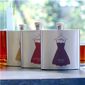 Personalized Bridal Party Dress Flask | Personalized Flasks