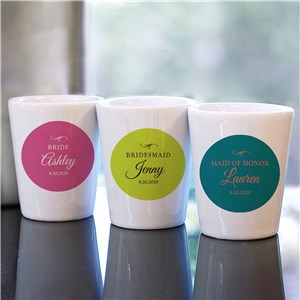 Personalized Bridal Party Shot Glass| Wedding Personalized Shot Glass