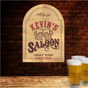 Personalized Saloon Wall Sign | Personalized Fathers Day Gift