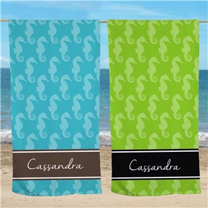 Personalized Seahorse Beach Throw U945533