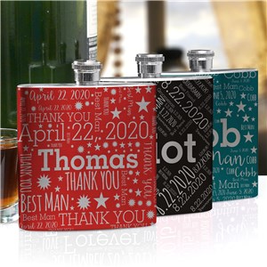 Groomsman Word-Art Flask | Personalized Word Art