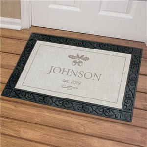 Personalized Fall Acorn Welcome Mat | Personalized Doormats