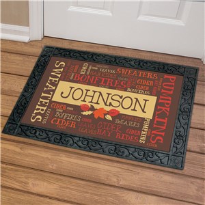 Fall Word-Art Welcome Doormat | Personalized Word Art