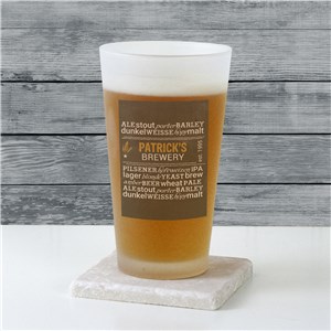 Personalized My Brewery Frosted Pint Glass | Personalized Gifts for Him