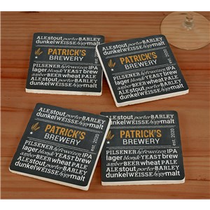 Personalized My Brewery Marble Coasters | Personalized Barware Gifts