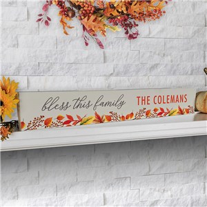 Personalized Fall Sign | Bless This Family Fall Decor