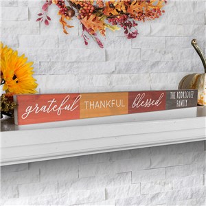 Personalized Fall Sign | Grateful Thankful Blessed Decor