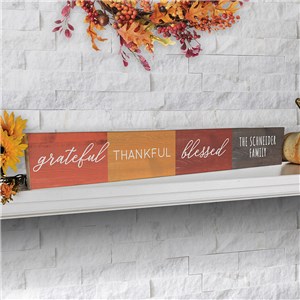 Personalized Fall Sign | Grateful Thankful Blessed Decorations