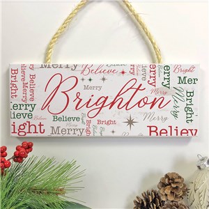 Personalized Holiday Star Word-Art Rope Hanging Sign UV1561412