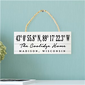 Personalized Rope Sign | Coordinates Home Sign