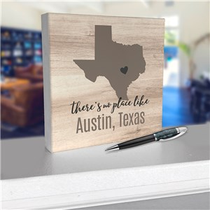 Personalized There's No Place Like Symbol 6x6 Tabletop Sign