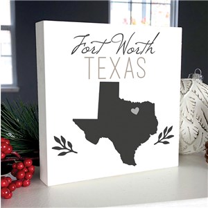 Personalized City And State Symbol 6x6 Table Top Sign