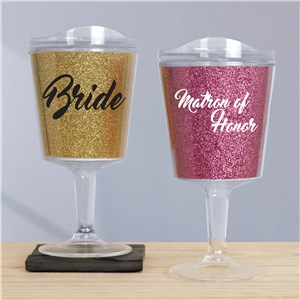 Bridal Party Glitter Tumblers | Bridesmaid Cups