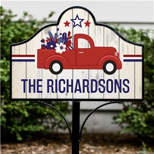 Patriotic Lawn Decor | Little Red Truck Sign