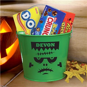 Personalized Skull Halloween Bucket | Personalized Halloween Baskets