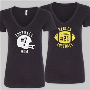 Personalized Team Spirit Black V-Neck T-Shirt VN310318AX