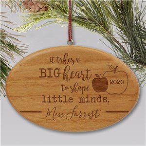 Engraved Teacher Ornament | Wood Personalized Ornament For Teacher