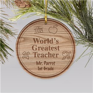 Personalized Teacher Christmas Ornament | Personalized Teacher Ornaments