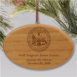 Engraved U.S. Army Memorial Ornament | Memorial Ornament