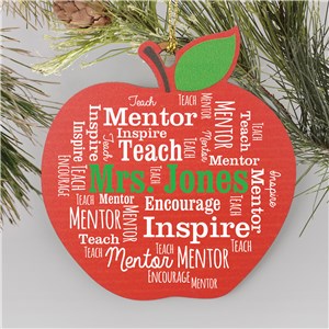 Word-Art Christmas Ornament | Personalized Apple Ornament