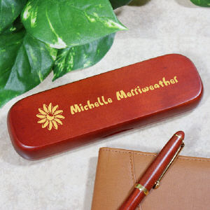 Engraved Flower Pen Set