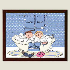 Tub Couple Wall Plaque | Personalized Couple Gifts